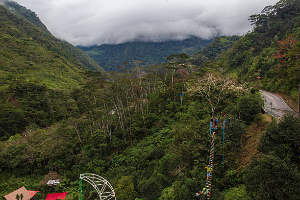 Oxapampa District, Pasco, Peru - July 27, 2025: Mountain view at Churumazu