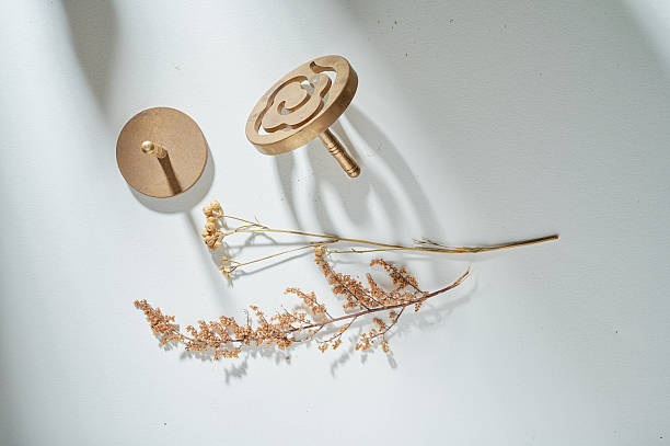 Two dried spice plant specimens and incense seal tools