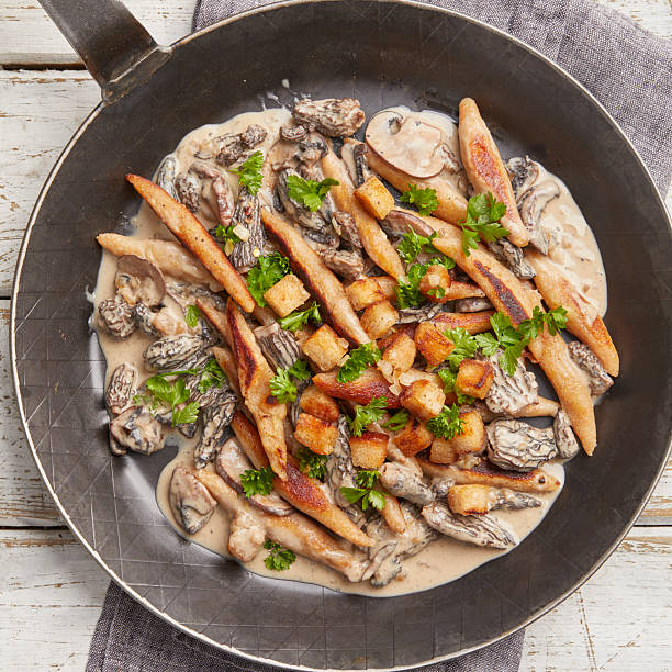 istock Potato noodles with morel mushroom sauce 2233284637