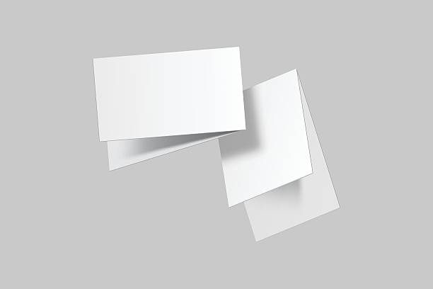 istock Bi Fold Business Card Blank Mockup, Open leaflet template. Empty paper for pamphlet, catalog, flyer, notecards, note paper, wedding invitation, gift card, postcard, brochure, print design, branding 2233285981