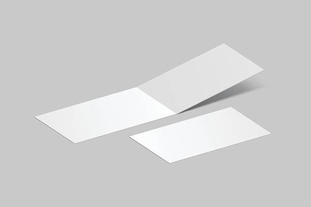 istock Bi Fold Business Card Blank Mockup, Open leaflet template. Empty paper for pamphlet, catalog, flyer, notecards, note paper, wedding invitation, gift card, postcard, brochure, print design, branding 2233285989