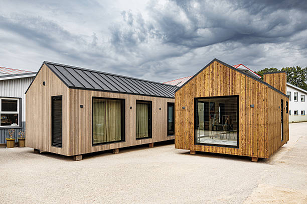 istock Modern Wooden Tiny Houses with Minimalist Modular Design 2233287656