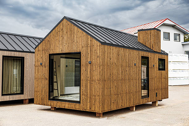 istock Modern Wooden Tiny Houses with Minimalist Modular Design 2233287657