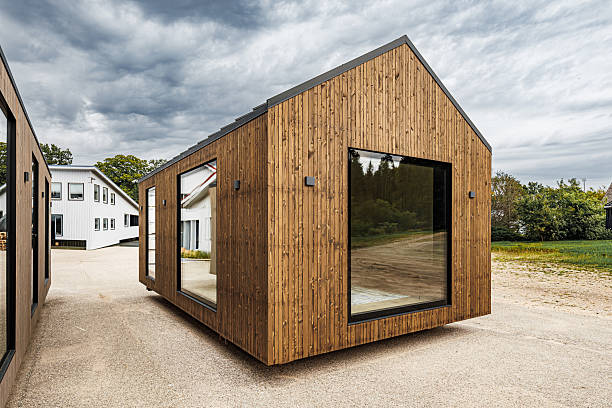 istock Modern Wooden Tiny Houses with Minimalist Modular Design 2233287682