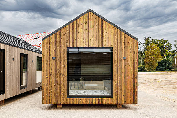 istock Modern Wooden Tiny Houses with Minimalist Modular Design 2233287684