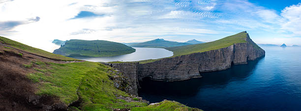 istock Breathtaking cliffs and serene waters in the Faroe Islands on a clear day 2233290095