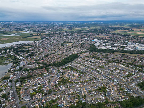 istock Mudeford aerial shot town over Mudeford Woods. 2233296574