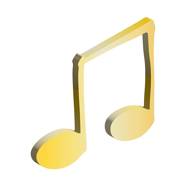 istock 3d music note. Hand drawn musical symbol. Single element for print, web, design, decor, logo 2233297257