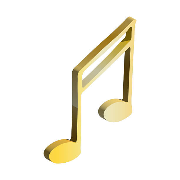 istock 3d music note. Hand drawn musical symbol. Single element for print, web, design, decor, logo 2233297259