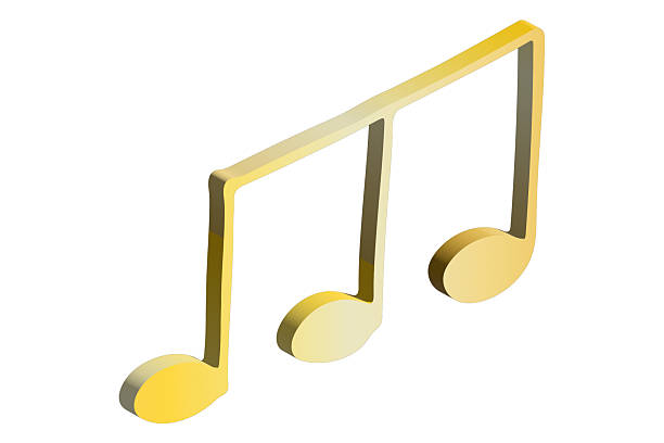 istock 3d music note. Hand drawn musical symbol. Single element for print, web, design, decor, logo 2233297276