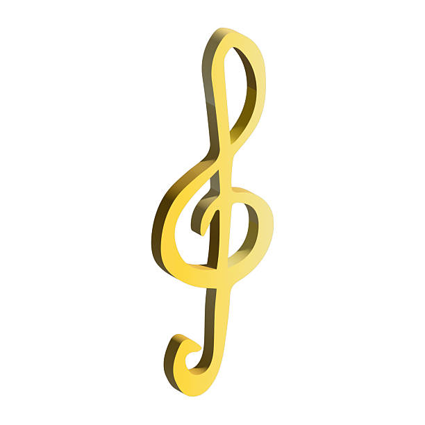 istock 3d treble clef . Hand drawn musical symbol. Single element for print, web, design, decor, logo 2233297303