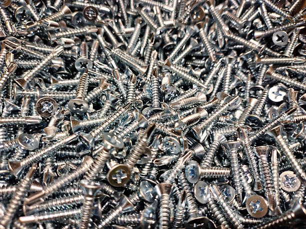 istock Metal screws, DIY workshop equipment. 2233297556