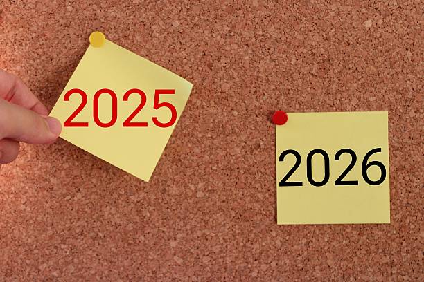 istock 2026 new year concept. Future Planning A Visual of 2025 and 2026 2233302174