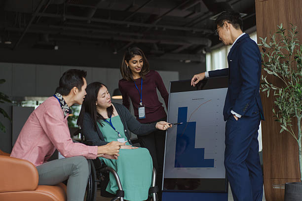 istock Asian female executive with disability engaging colleagues in an informal strategy discussion 2233303661