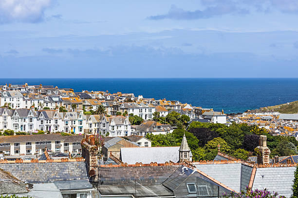 istock St Ives Cornwall Rooftops Overlooking the Atlantic, Whitewashed Houses and Blue Sea 2233305793