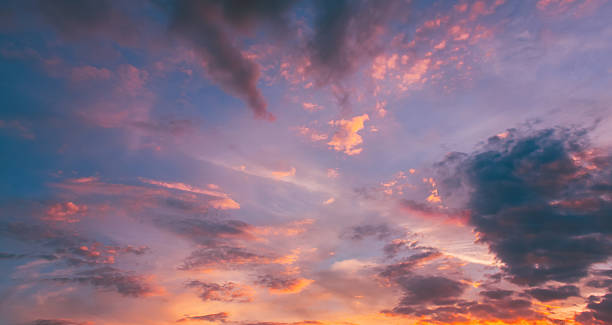 istock Yellow Blue Sunrise Sky With Sunlight 2233308457