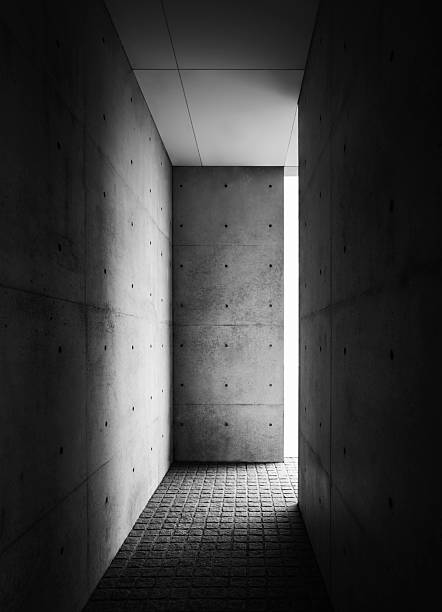 Architecture details Cement concrete wall building Corridor Shade shadow lighting contrast Conceptual