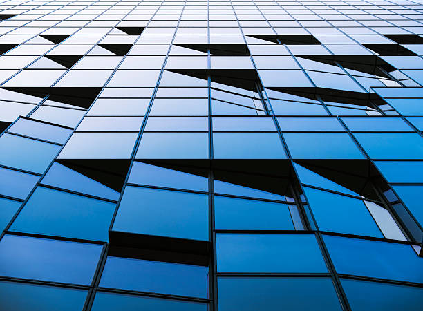 istock Architecture glass Steel frame Glass wall facade square geometric pattern 2233310619