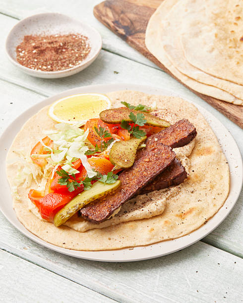 istock Hummus with smoked tofu and flatbread 2233318300