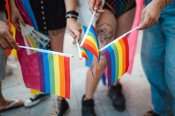 istock People holding rainbow flags celebrating gay pride 2233325169