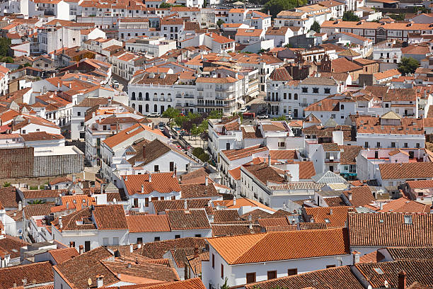 istock Spanish whitewashed facades tile roofs. Fregenal de Sierra, Badajoz. Extremadura 2233327802