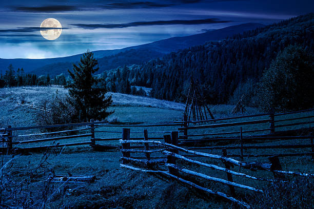 istock mountainous rural landscape in autumn at night 2233328082