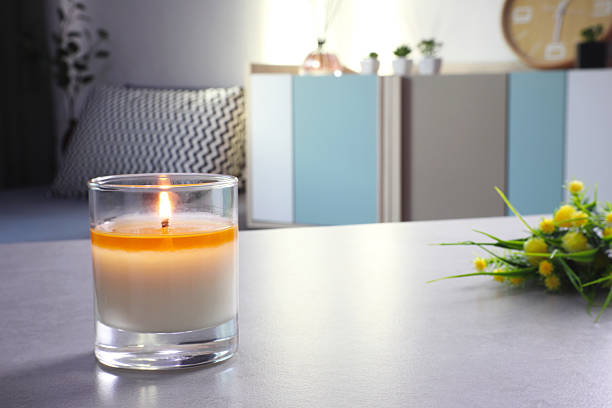 istock luxury aroma scented candle on nice table in bedroom for creating good relax ambient on Valentine day 2233333776