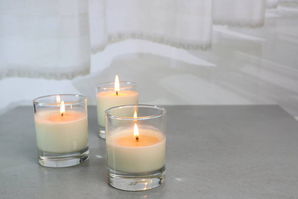 istock luxury aroma scented candle on nice table in bedroom for creating good relax ambient on Valentine day 2233333854
