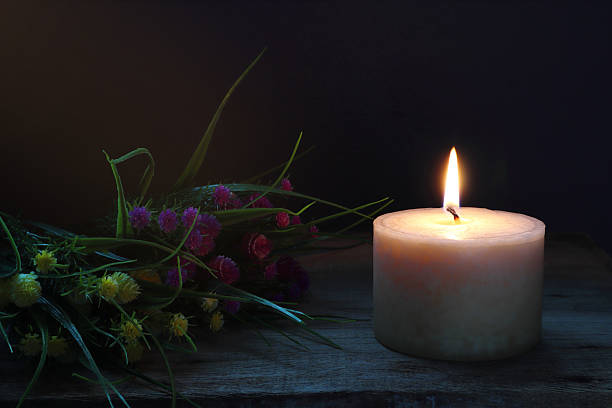 istock luxury aroma scented candle on nice table in bedroom for creating good relax ambient on Valentine day 2233333905