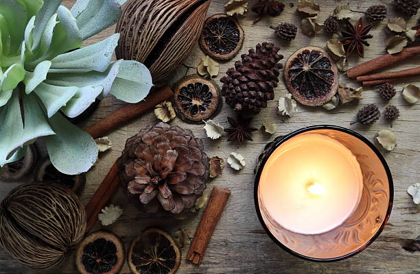 istock luxury aroma scented candle on nice table in bedroom for creating good relax ambient on Valentine day 2233333987