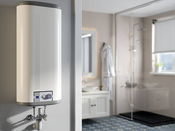 Modern Electric Water Heater Installed in a Contemporary Bathroom Interior