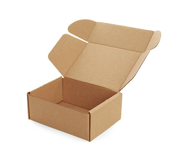 istock One open cardboard box isolated on white. Mockup for design 2233344131