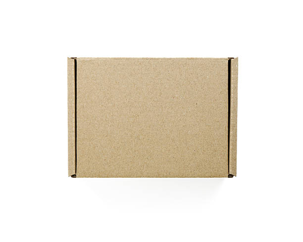 istock One blank cardboard box isolated on white, top view. Mockup for design 2233344138
