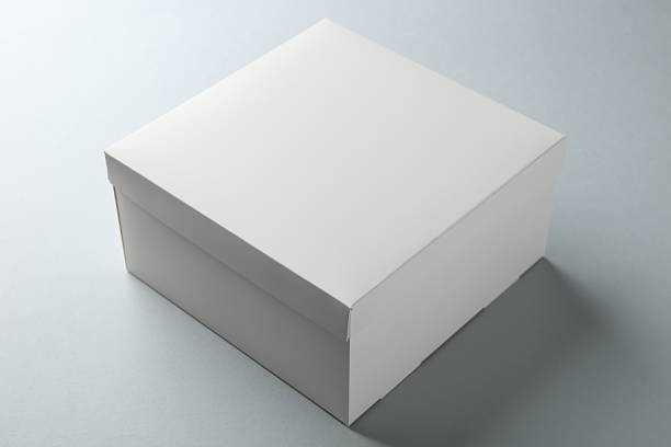 istock One blank cardboard box on white background. Mockup for design 2233344177