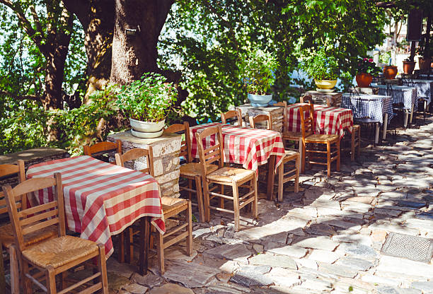 istock Traditional Greek rustic outdoor restaurant 2233355884