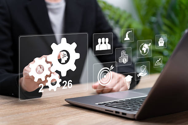 istock Businesswomen Setting 2026 Goals with AI Collaboration, Knowledge Growth, Environmental Sustainability, Smart Transportation, Profit Optimization, Strategic Business Planning, Innovation Vision 2233357279