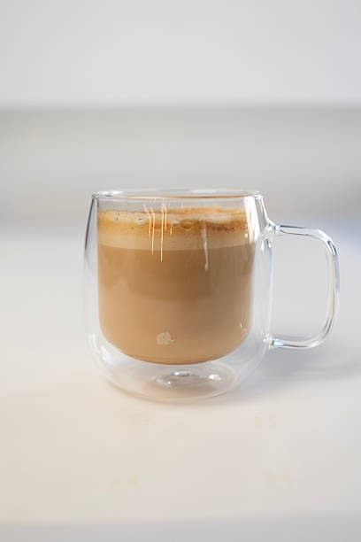 istock Latte coffee in transparent glass mug 2233362745