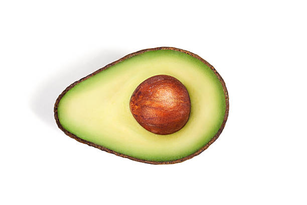 istock Half of fresh ripe avocado isolated on white background 2233367970