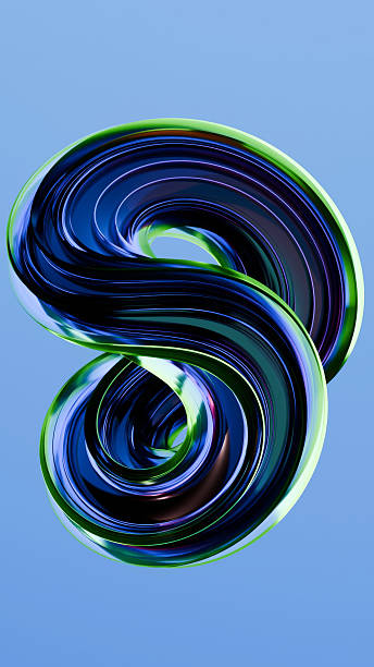 istock Abstract glossy infinity symbol with neon green outline on light background 2233368536