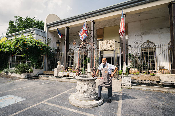 Entrance to the Bayou Bend mansion and gardens once owned by Houston, Texas, philanthropist Ima Pigg and now owned by the Museum of Fine Arts Houston.