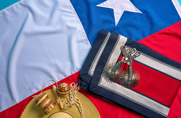 istock Chile flag with traditional chilean items celebrating national holidays 2233373536
