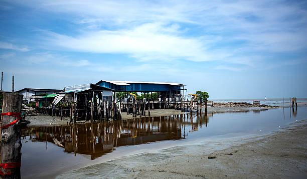 istock Rustic Stilt Houses on a Muddy Shoreline 2233374567