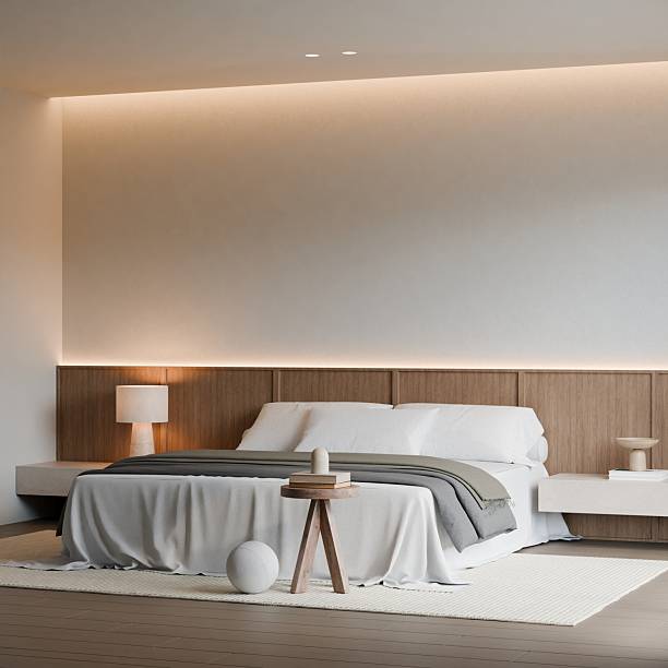 istock Modern Minimalist Japandi Bedroom Interior Frame Poster Mockup 2233374873