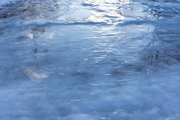istock A detailed view of a reflective ice road surface, showcasing smooth textures 2233375174