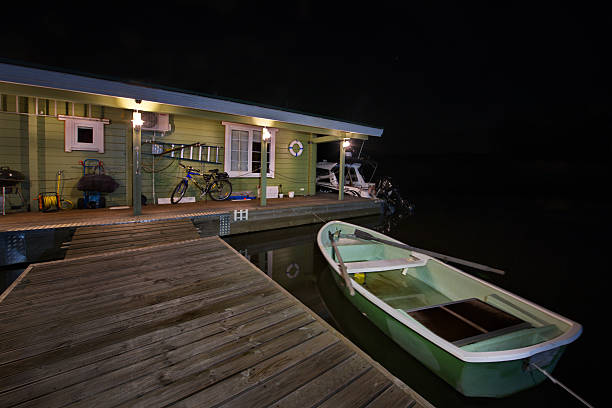 Sortavala, Russia. September 30, 2018. A unique floating guest house with all amenities on Lake Ladoga.