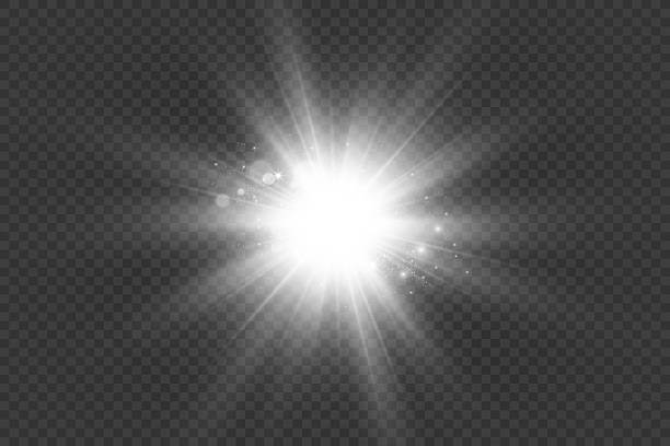 White beautiful light explodes. White beautiful light explodes with a transparent explosion. Vector, bright illustration for perfect effect with sparkles. Bright Star. Transparent shine of the gloss gradient, bright flash. back lit stock illustrations