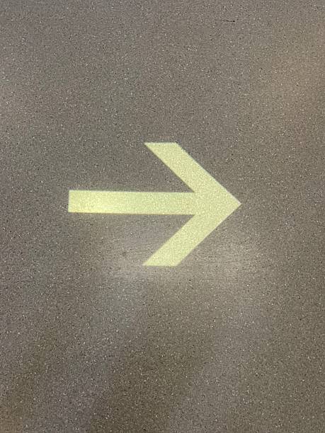 istock Right Direction Arrow Floor Sign for Guidance 2233386585