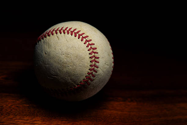 istock old baseball leather close up, baseball sports game 2233390600