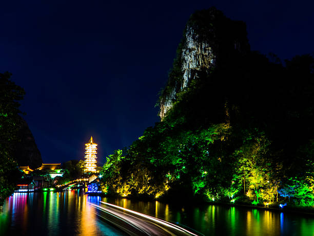 Karst mountain landscape on the Li River in Xingping, Guangxi Province, China