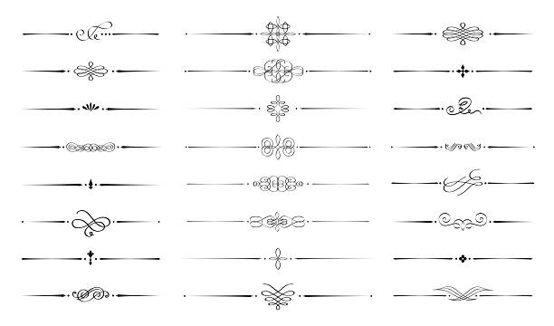 illustrations, cliparts, dessins animés et icônes de éléments de conception. calligraphie. - décoration de fête